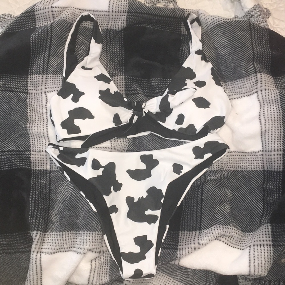 Brand new never been worn cow print bikini